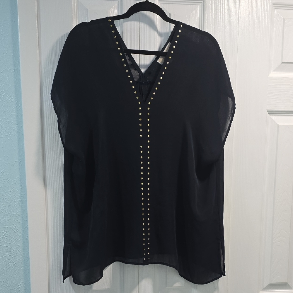 Michael Kors Black Studded Blouse